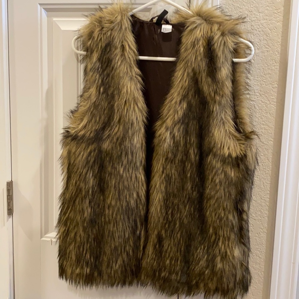 Brown fur vest